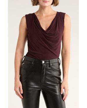 Leith Drape Front Mesh Top - Purple