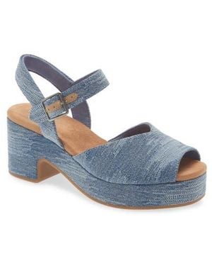 TOMS Denim Platform Sandal - Blue