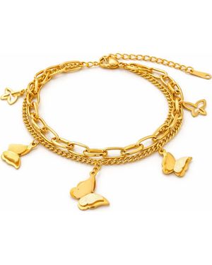Rebel Butterfly Charm Bracelet - Metallic