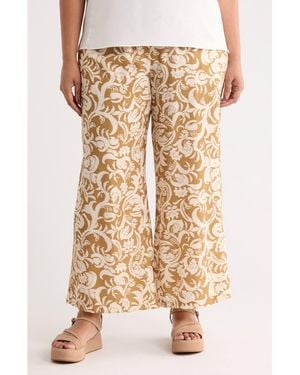 INDUSTRY REPUBLIC CLOTHING Wide Leg Printed Pants - Natural