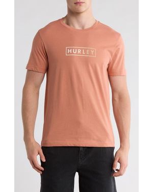 Hurley Boxed Logo Graphic T-Shirt - Orange