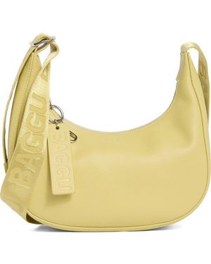 BAGGU Small Recycled Leather Crescent Bag - Yellow