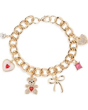 BP. Teddy Bear Charm Bracelet - Metallic