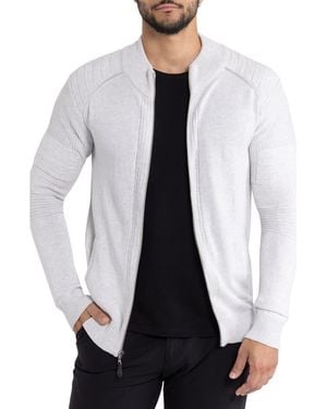 Xray Jeans Full-Zip Sweater Jacket - White