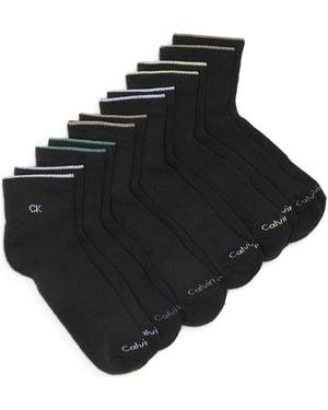 Calvin Klein 6-Pack Cushioned Quarter Socks - Black