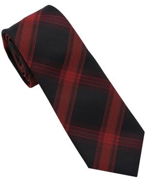 DKNY Large Plaid Tie - Red