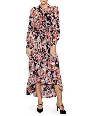 MELLODAY Print Long Sleeve Dress - Multicolor