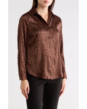Forgotten Grace Leopard Button-Up Shirt - Brown