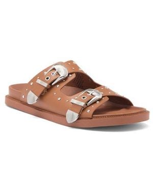 Steve Madden Connely Buckle Slide Sandal in Brown | Lyst