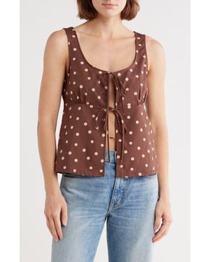 Vigoss Tie Front Vest Top - Blue