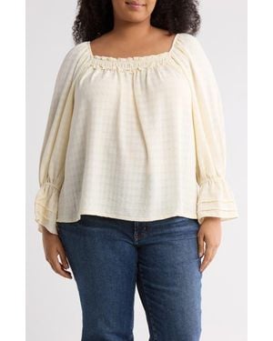 Max Studio Flutter Sleeve Top - Natural