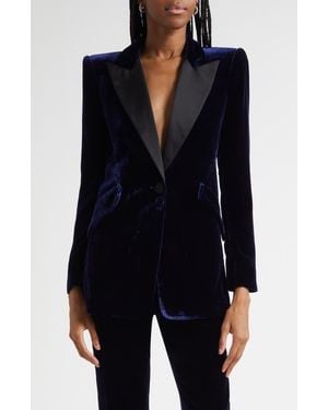 L'Agence Sheila Structured Tux Blazer - Blue