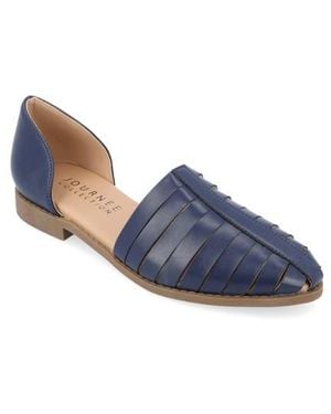 Journee Collection Anyah Vegan Leather Flat - Blue