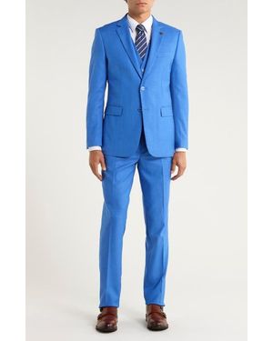 ZEGARIE Pastel Mélange 3-Piece Suit - Blue