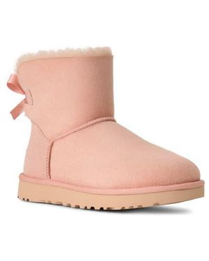 UGG Mini Bailey Bow Ii Genuine Shearling Bootie - Pink