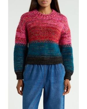 Mother The Crop Pullover Sweater - Red