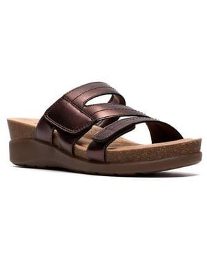 Clarks Calenne Holly Wedge Slide Sandal - Brown