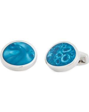 James Michael Pearlized Enamel Cuff Links - Blue