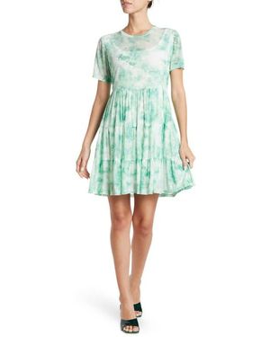 Love By Design Cate Floral Print Tiered T-Shirt Dress - Blue