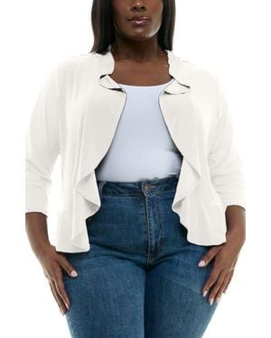 Nina Leonard Ruffle Bolero - Blue