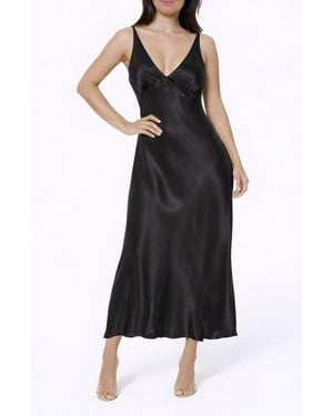 Bebe Crepe V-Neck Maxi Dress - Black