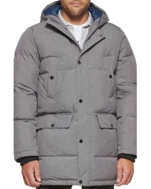 Dockers Hooded Quilted Puffer Casual Jacket - Gray