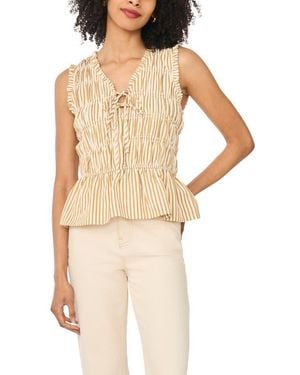 Halogen® Sleeveless Ruffle Gathered Top - Natural