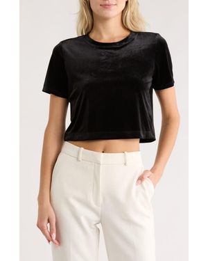 L'Agence Donna Crop T-Shirt - Black