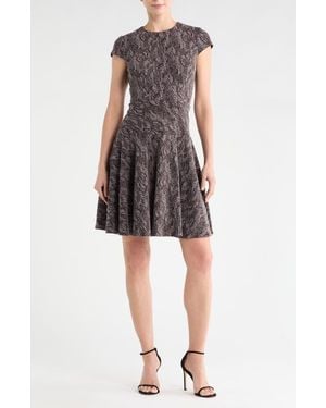 Eliza J Textured Fit & Flare Dress - Black