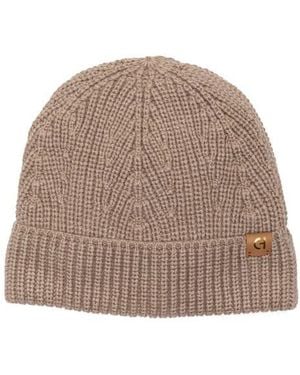 Cole Haan Ribbed Cuffed Beanie - Natural