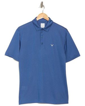 Callaway Apparel Chevron Jacquard Golf Polo - Blue
