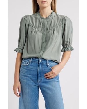 Wit & Wisdom Eyelet Accent Top - Blue