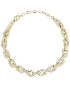 Glaze Jewelry Pavé Cubic Zirconia Chain Bracelet - White