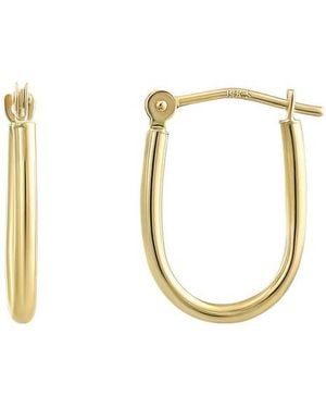 CANDELA JEWELRY 14K U-Shape Hoop Earrings - Metallic