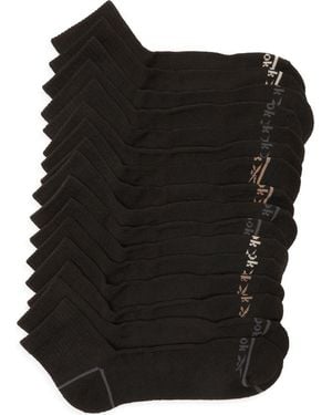 Reebok 8-Pack Assorted Terry Quarter Socks - Black