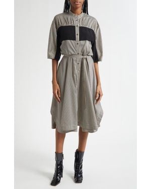 3.1 Phillip Lim Mixed Media Tie Waist Midi Dress - Multicolor