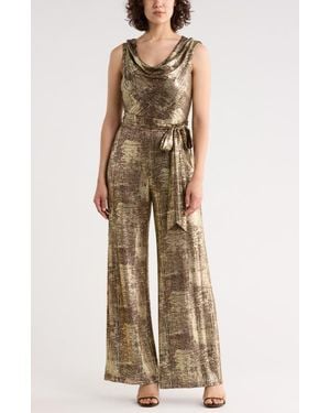 Connected Apparel Foiled Jersey Jumpsuit - Natural