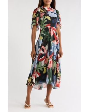 Rebecca Taylor Botanical Garden Silk Blend Dress - Multicolor
