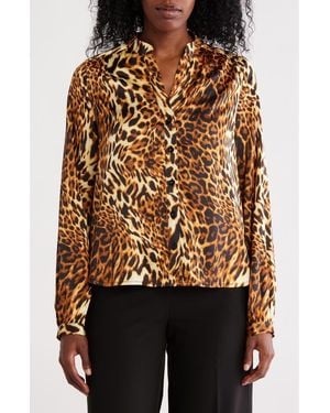 Wishlist Printed Button-Up Top - Black