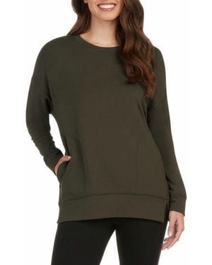 Matty M Side Pocket Tunic Sweatshirt - Green
