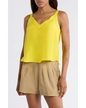 The Great The Port Crop Silk Camisole - Yellow