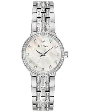 Bulova Diamond Mother-Of-Pearl Bracelet Watch, 28.5Mm - Gray