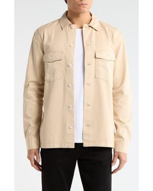 AllSaints Aerial Slim Fit Organic Cotton Shirt Jacket - Natural