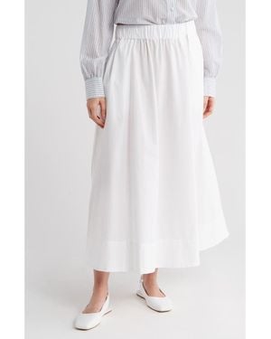 Ellen Tracy Cotton Poplin Skirt - White
