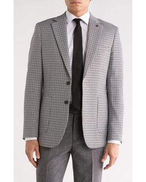 Tahari Plaid Slim Fit Sport Coat - Gray