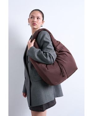 TOPSHOP Ruched Shoulder Bag - Brown