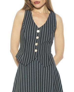 Alexia Admor Liliana Button Front Vest - Blue