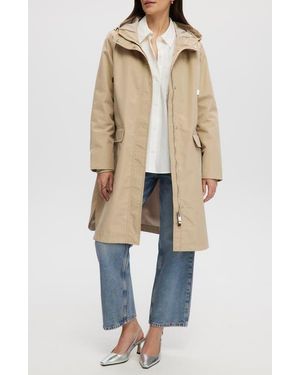 Noize Mid Length Rain Coat - Natural