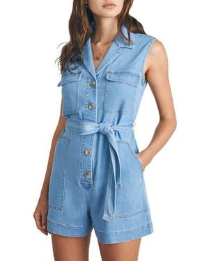 Faherty Utility Denim Romper - Blue