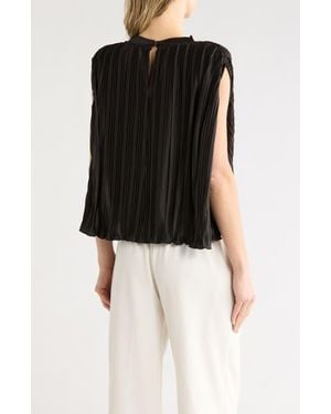 LBLC The Label Olivia Sleeveless Pleated Cape Top - Black